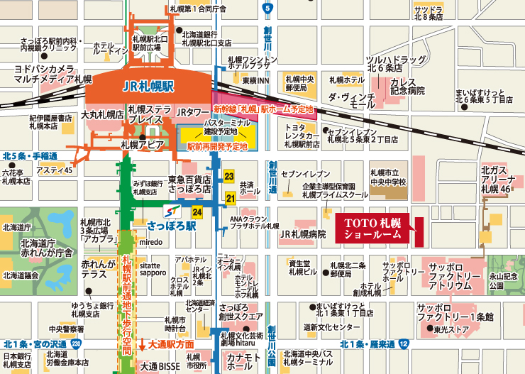 ラ・レジーナ新札幌現地地図