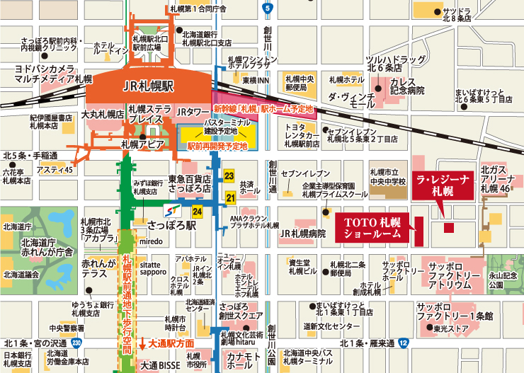 ラ・レジーナ新札幌現地地図